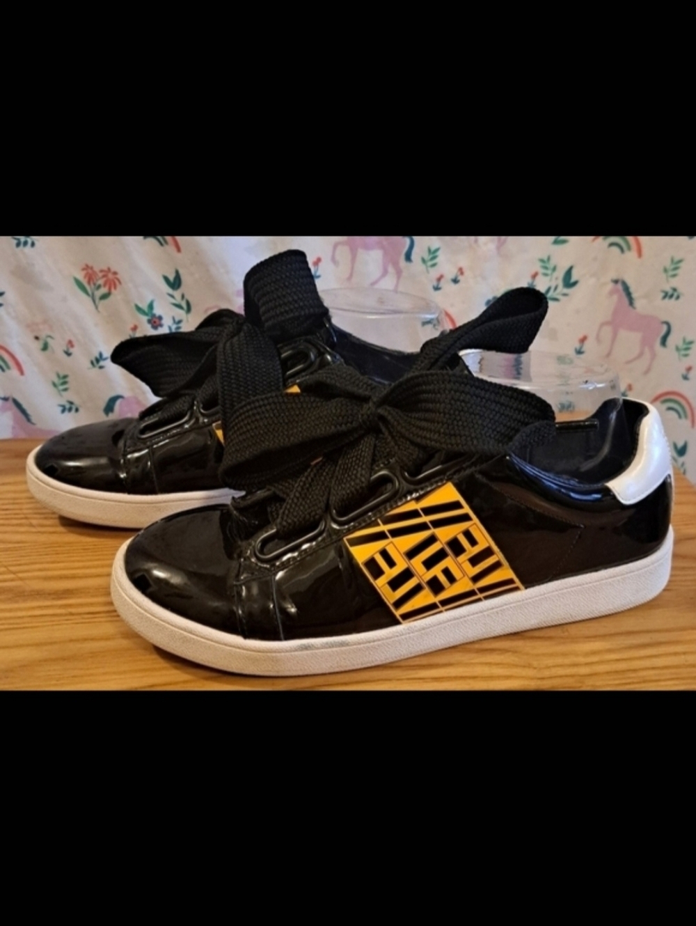 Y2K Jeffrey Campbell Pabst LF Black & Orange Casual Emo Goth Sneaker Shoe SZ 7M